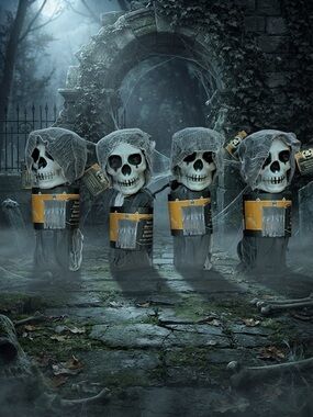 Hanging Hooded Skeleton decoration (set of 4)